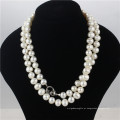 11-12mm Big Size White Knotted Unique Pearl Necklace Jewelry Wholesale